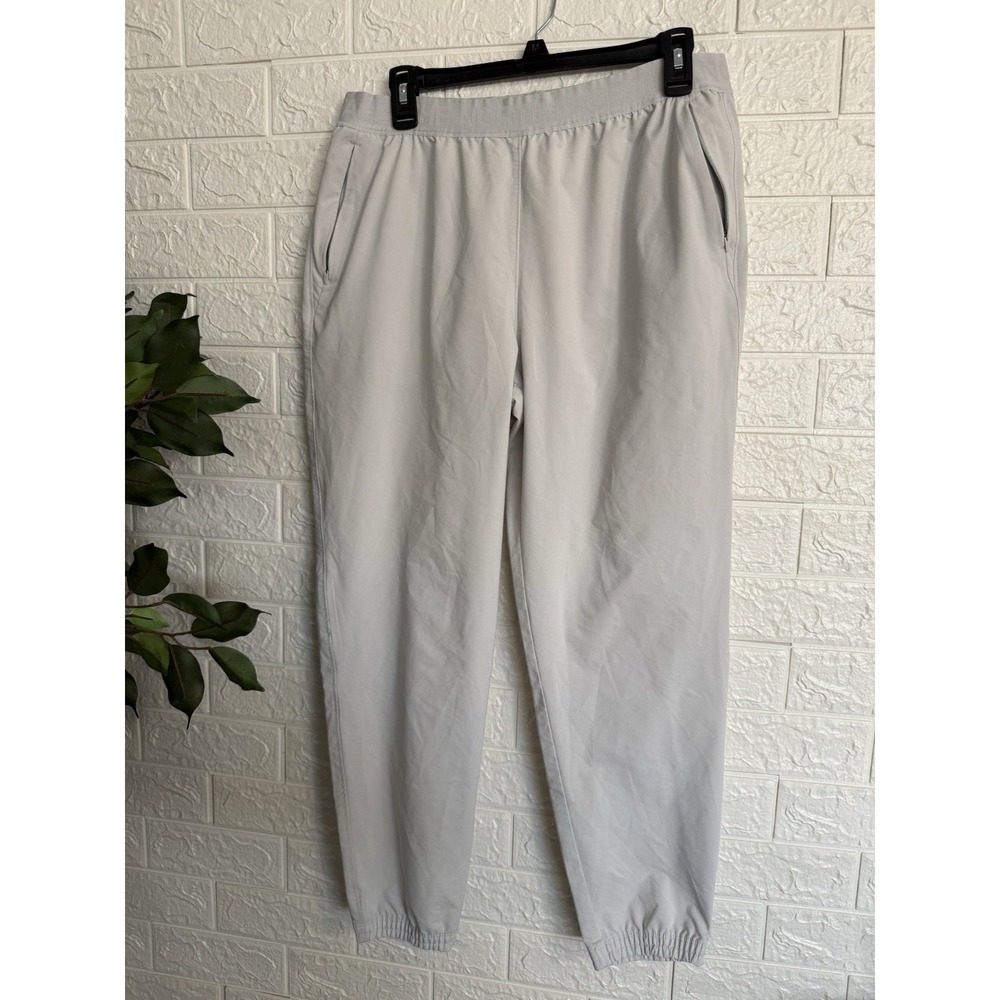 The North Face Womens L Jogger Pants Gray Elastic Waist Zip Pockets Hiking